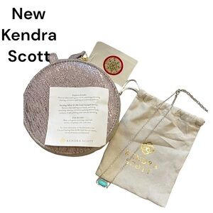 Kendra Scott Sterling Sliver Necklace With Aqua Stone.